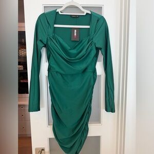 NWT tight green Long Sleeve Dress size large